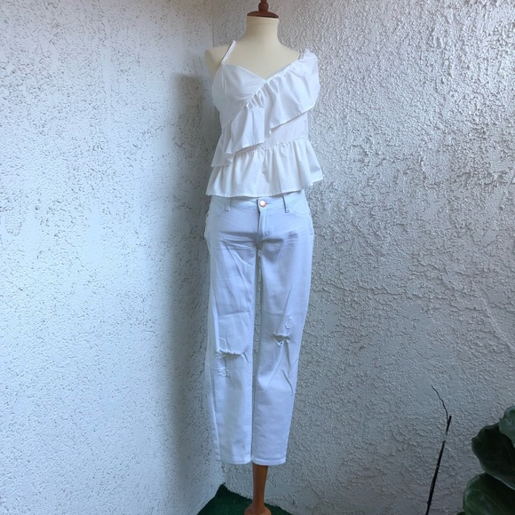 GENERRA Denim - White distressed skinny jeans